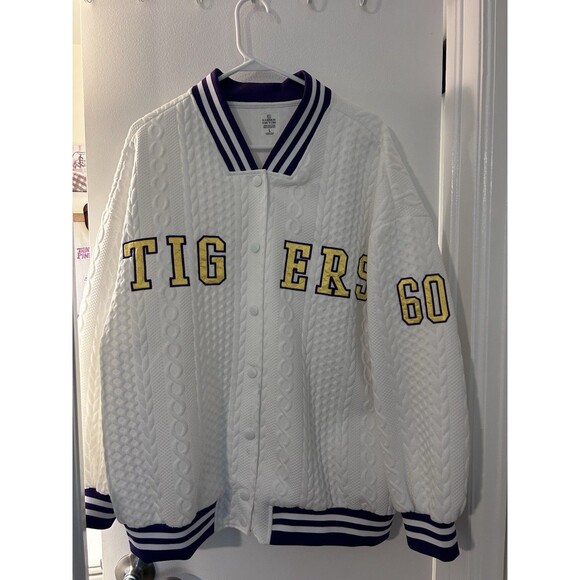 Brand New LSU Tigers Gameday Couture Women’s Large Button Up Varsity Jacket NWT - Picture 2 of 7